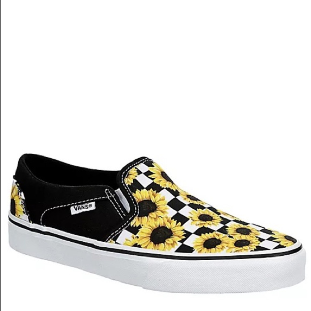 Vans Sunflower Slip Ons never worn
